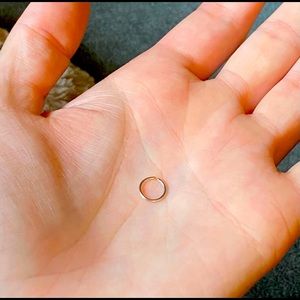 14K solid white gold nose ring